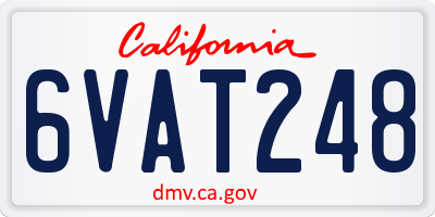 CA license plate 6VAT248