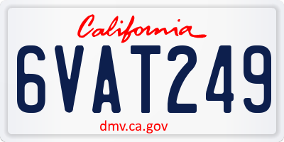 CA license plate 6VAT249