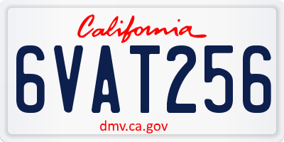 CA license plate 6VAT256
