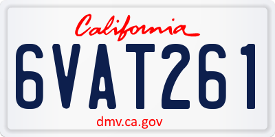 CA license plate 6VAT261