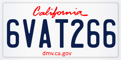 CA license plate 6VAT266