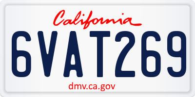 CA license plate 6VAT269