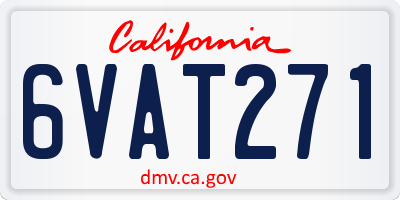 CA license plate 6VAT271