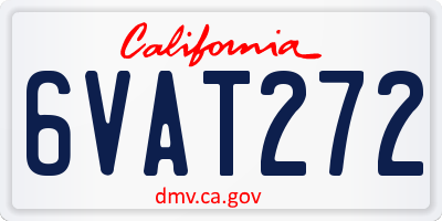 CA license plate 6VAT272