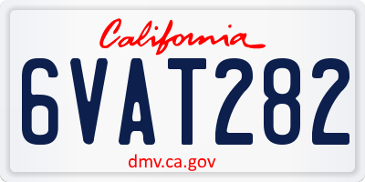 CA license plate 6VAT282