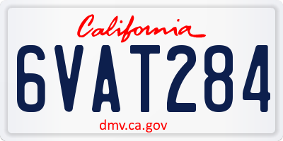 CA license plate 6VAT284