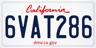 CA license plate 6VAT286