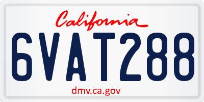 CA license plate 6VAT288