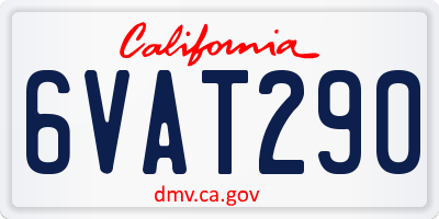 CA license plate 6VAT290