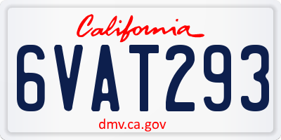 CA license plate 6VAT293