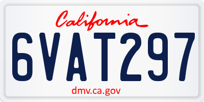 CA license plate 6VAT297