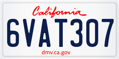 CA license plate 6VAT307