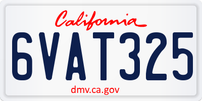 CA license plate 6VAT325