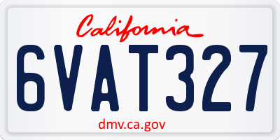 CA license plate 6VAT327