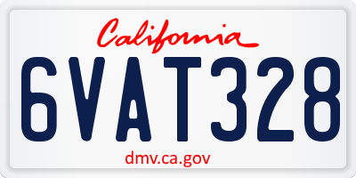 CA license plate 6VAT328