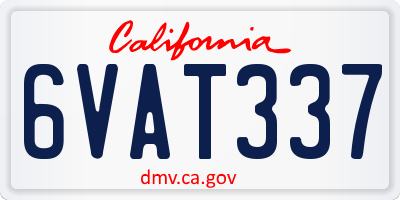 CA license plate 6VAT337
