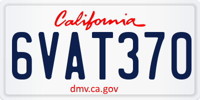 CA license plate 6VAT370