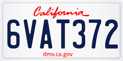 CA license plate 6VAT372