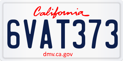 CA license plate 6VAT373