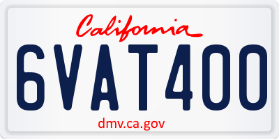 CA license plate 6VAT400