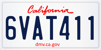 CA license plate 6VAT411