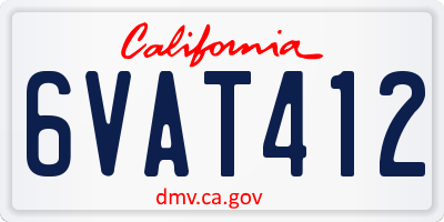 CA license plate 6VAT412