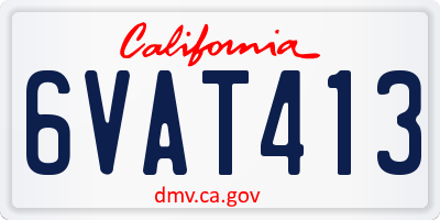 CA license plate 6VAT413