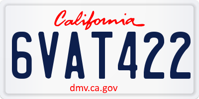 CA license plate 6VAT422