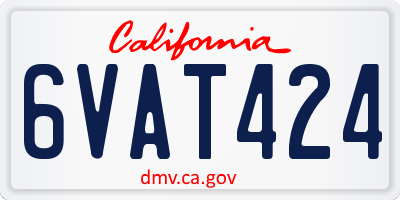 CA license plate 6VAT424