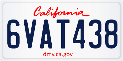 CA license plate 6VAT438