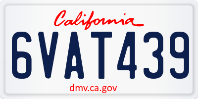 CA license plate 6VAT439