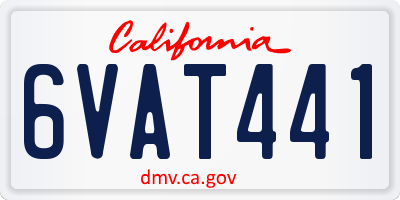 CA license plate 6VAT441