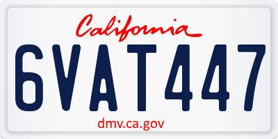 CA license plate 6VAT447