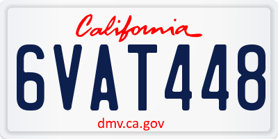 CA license plate 6VAT448