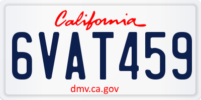 CA license plate 6VAT459