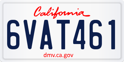 CA license plate 6VAT461
