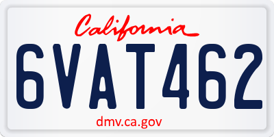 CA license plate 6VAT462