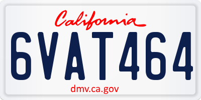 CA license plate 6VAT464