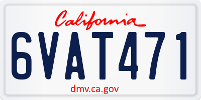 CA license plate 6VAT471