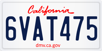 CA license plate 6VAT475
