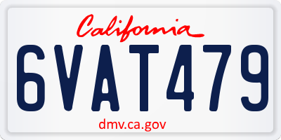 CA license plate 6VAT479