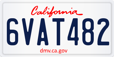 CA license plate 6VAT482