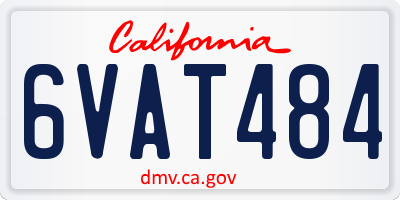 CA license plate 6VAT484