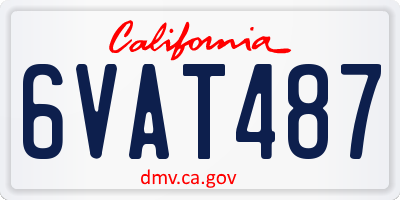 CA license plate 6VAT487