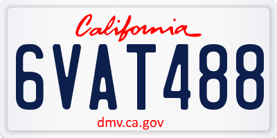 CA license plate 6VAT488