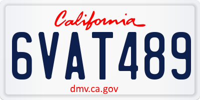 CA license plate 6VAT489