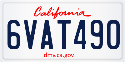 CA license plate 6VAT490