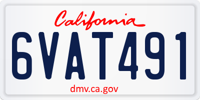 CA license plate 6VAT491
