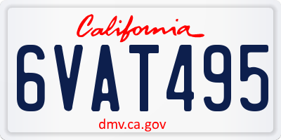 CA license plate 6VAT495