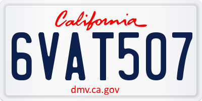 CA license plate 6VAT507
